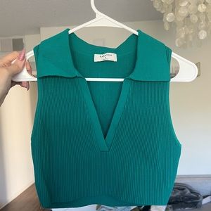 Aritzia Babaton Sculp Knit Polo Tank NWOT (size M)